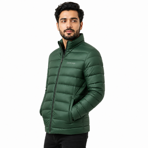 Veste d'hiver en duvet blanc pour homme, col montant, fermeture éclair, coupe-vent, rembourrage en polyester, veste décontractée de qualité supérieure - Product Image 4