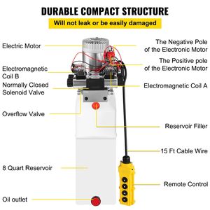 ปั๊มไฮดรอลิกไฟฟ้าแบบสองทาง 8 ควอร์ต/2 แกลลอน DC 12V แรงดันสูงสุด 3200 PSI สำหรับรถพ่วงดั๊มพ์ - Product Image 5