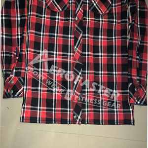 เสื้อเชิ้ตผ้าสักหลาดลายสก็อตสีแดงดำสำหรับผู้ชาย แบรนด์ AERO แขนยาว ปิดด้วยซิป คอปกแบบลำลอง ผ้าฝ้าย 100% ป้องกันการเป็นขุย ใส่ได้ในช่วงฤดูใบไม้ผลิ - Product Image 3