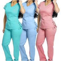 Uniformes Médicos Femeninos de Punto Ecológicos, Conjunto de Uniformes de Hospital sin Costuras de Spandex, Alta Calidad, Color y Logotipo Personalizables