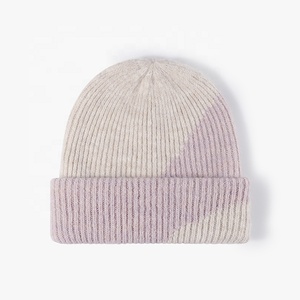 Gorros de moda para hombre y mujer, gorro de cubo cálido para otoño e invierno, gorros acanalados a cuadros, gorro de punto con puños forrado de estilo coreano - Product Image 2