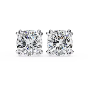 Fine Jewelry 1ct Cushion <b>Square</b> Cut Lab grown <b>Diamond</b> Solitaire Stud <b>Earrings</b> 18K Solid Gold Women Earwear Post Back Pair - Product Image 5