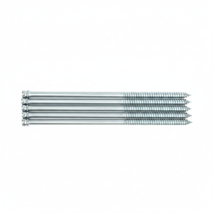 Vis à bois à double extrémité métriques/pouces, diamètre M6-M12, tête fendue, filetage partiel, classe 4.8 6.8, acier au carbone zingué DIN PDC - Product Image 1