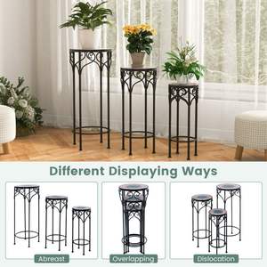 Présentoir à fleurs avec étagère murale décorative en céramique pour patio - Product Image 6