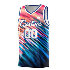 Maillot de basket-ball personnalisé imprimé par transfert thermique, maille respirante, séchage rapide, unisexe, col en V, sans manches, polyester, uniforme d'équipe pour adultes - Product Image 2