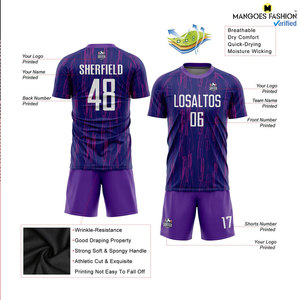 Vêtements de football en gros, nouveau style avec logo et tissu personnalisés, 100% polyester, uniforme de football original, vêtements de football OEM - Product Image 2
