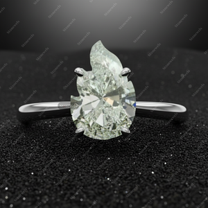 Authentic Original Luxury Flame Cut Diamond <b>Ring</b> – High End Bespoke <b>Solitaire</b> Engagement <b>Ring</b> Premium Fine Jewelry - Product Image 3