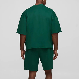 Ensemble court deux pièces pour homme, été, coton, logo personnalisé, respirant, séchage rapide, tenue décontractée, vêtements de sport, ensemble court OEM - Product Image 4