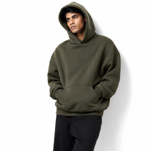Sudadera con capucha oversize de algodón pesado para hombre, con hombros caídos, efecto desgastado por el sol, estilo streetwear, venta al por mayor - Product Image 1