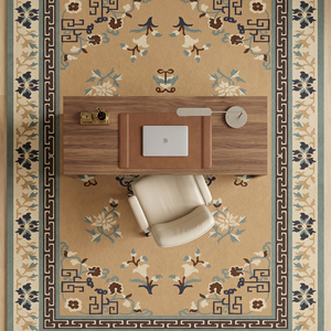 Tapis classique en laine noué à la main MIRZAPUR ART PALACE, très demandé, motif floral oriental traditionnel, à poils plats, moyen - Product Image 2