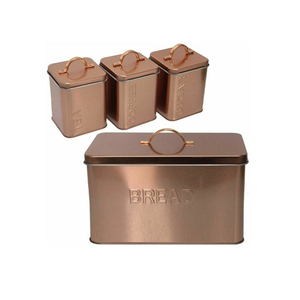 Luxury Tangier Etched Kitchen Canister Set of Artisan Crafted Champagne Finish Stainless Steel Food <b>Storage</b> Jars for Flour Sugar - Product Image 2