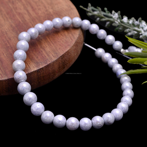 Grapolite grise naturelle 4x4mm-7x7mm 8 pouces lisse forme ronde cristal lisse perles de pierres précieuses brin pour la fabrication de bijoux collier - Product Image 3