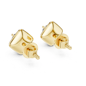 Boucles d'oreilles clous en diamant de laboratoire taille ronde, or massif 14K 18K, motif floral, solitaires, bijoux fins pour femme - Product Image 4