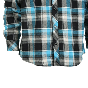 Chemises d'été décontractées pour hommes, personnalisées, 100% coton, tissage dobby, col léger, boutons recouverts, motif à carreaux - Product Image 6