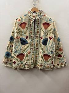 Chaqueta de Algodón con Bordado Floral para Mujer, Cuello Mandarín, Manga Larga, Ropa de Abrigo de Primavera, Estilo Boho, Patrón Suzani Hecho a Mano - Product Image 4