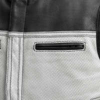 Gilet en cuir perforé bicolore Lowrider pour homme, blanc