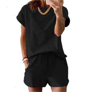 Nuevo Estilo Casual de Moda Femenina, Conjunto de Verano Personalizado al por Mayor, 100% Algodón Poliéster, Manga Corta para Mujer - Product Image 4