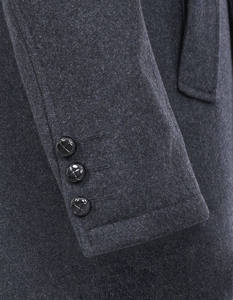 Abrigo de Hombre con Cuello Alto y Botones, de Algodón/Fibra de Bambú, con Estampado de Goma en Relieve - Chaqueta Clásica de Invierno de Longitud Media - Product Image 2