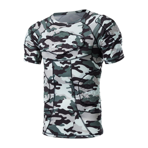 <b>Men's</b> Camouflage <b>Compression</b> <b>Shirt</b> Short Sleeve Crew Neck Moisture Wicking Breathable Quick Dry Fitted Sport Top - Product Image 1