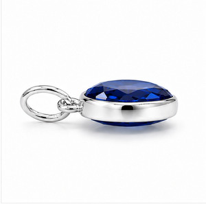 Pendentif en argent saphir bleu, collier en forme de cœur, bijoux en argent sterling 925, pierre précieuse bleue, cadeau d'amour - Product Image 2
