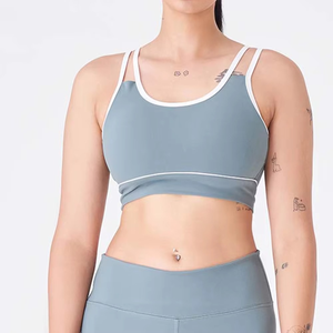 ผู้ผลิตเสื้อชั้นในกีฬาไร้ตะเข็บสำหรับผู้หญิง เสื้อชั้นในโยคะและออกกำลังกายแบบมีซี่โครง รองรับระดับปานกลาง ชุดออกกำลังกาย รับผลิตแบบ OEM ODM - Product Image 1