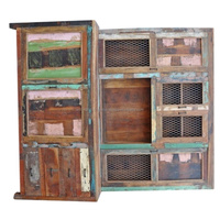 Buffet en bois massif de style industriel rustique, multi-usages, en bois de mangue recyclé, pour salon, cuisine, entrée