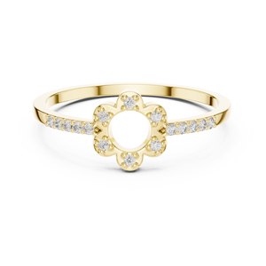 Anillos minimalistas de oro sólido de 14k con diamantes de corte redondo para mujer, ideales para regalo, compromiso, aniversario, boda. - Product Image 1