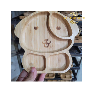 Plato de Bambú Ecológico con Forma de Perro, Bandeja de Comida Dividida para Niños Pequeños de Vietchoice - Product Image 1