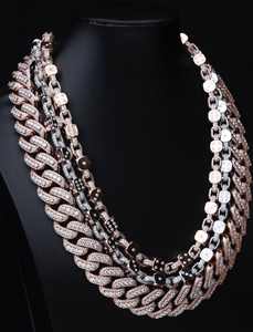 Chaîne cubaine 3 maillons de haute qualité 12mm 13mm 14mm en moissanite, bijoux hip-hop en argent massif 925, prête à être expédiée - Product Image 3