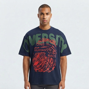 T-shirt pour homme en coton 100% imprimé sur mesure, qualité supérieure, manches courtes, tissu peigné 180g, écologique, respirant, coupe ample - Product Image 1