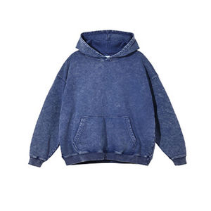 Sudadera con Capucha Extra Grande para Hombre, Color Morado Sólido, Algodón French Terry, Estilo Casual Otoñal, Corte Regular, Diseño con Bolsillos - Product Image 3