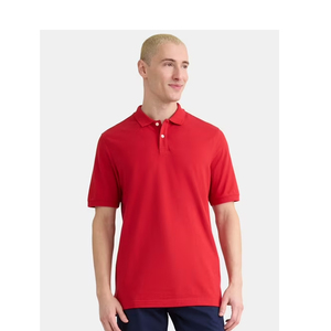 Chemise Homme Rouge 100% Coton à Manches Courtes Respirante Coupe Droite Décontractée Tricotée Couleur Unie Boutons sur le Devant Séchage Rapide - Product Image 5