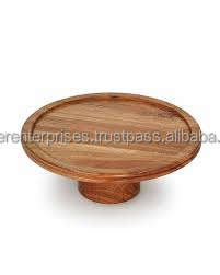 Vajilla de madera Decoración Base de exhibición de pasteles con soporte negro Fabricante Utensilios de cocina hechos a mano Mango Madera Desierto Soporte para servir - Product Image 4