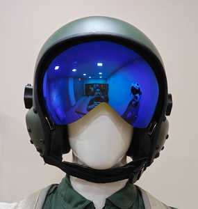 Casque intégral de pilote de chasse en fibre d'aramide et carbone, style double D, protection UV, taille M, Jupitor JT-07, garantie 1 an - Product Image 1
