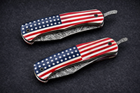 Coupe-cigares de luxe en acier inoxydable avec poignée à motif drapeau et logo personnalisé - Accessoires pour fumeurs