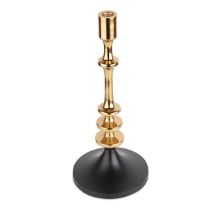 Minimalist Dual-Tone <b>Tapered</b> <b>Candle</b> Holder High-Quality Aluminum/Brass Metal Craft for Boutique Home Decor & Wholesale Gifts - Product Image 1