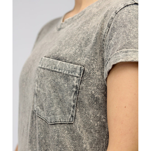 T-shirt décontracté en maille délavée pour femme, 220 GSM, coton premium, coupe ample, style streetwear vintage, conception OEM personnalisée, marque privée - Product Image 5