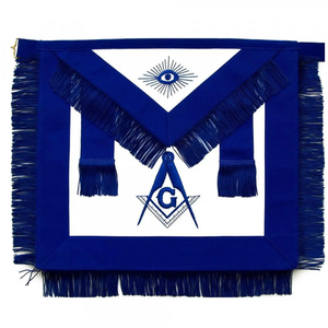 Tablier de cérémonie maçonnique personnalisé avec broderie de badge sur mesure, construction de qualité supérieure et fermeture réglable - Product Image 1