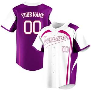 Custom Unisex Baseball Jersey Personalized Team Name Number Sublimated Print Moisture Wicking Short Sleeve Adult Uniform - Product Image 2