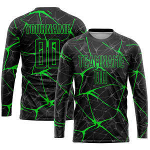Maillot de football personnalisé vert néon noir motif éclair électrique Tenue de football personnalisée Vêtements d'entraînement Kit de sport d'équipe - Product Image 4