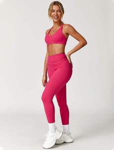 Nuevo Conjunto de Compresión para Mujer, 2 Piezas, Transpirable, con Logotipo Frontal, Leggings sin Costuras, Bra Deportivo, Ropa Deportiva, Conjunto de Yoga y Fitness - Product Image 2