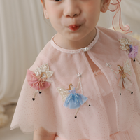 Robes de demoiselle d'honneur perles à la main cape de fée col rond Style de ballet soirée à la main enfant Couture vente en gros-Rosie 2025