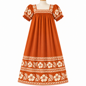 Robes Mumu décontractées et douces pour un confort quotidien, robe Mumu polynésienne micronésienne à manches courtes, robe décontractée de haute qualité - Product Image 6