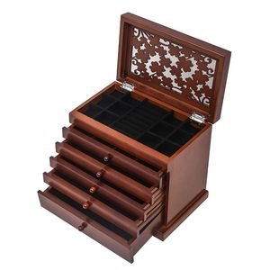 Caja de Almacenamiento de Madera YS Marrón Grande con 6 Niveles y 5 Cajones para Organizar Joyas - Product Image 3