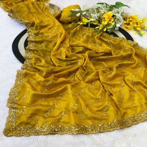 VASTRA COTTAGE Saree de Seda Rangoli Suave Premium con Pallu C de Bordado Multicolor Intenso y Borde con Trabajo de Diseño - Product Image 2