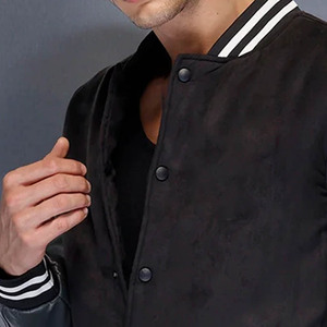 Chaqueta Universitaria Varsity Personalizada de Alta Calidad para Hombre, Bordada, con Mangas de Cuero - Product Image 3