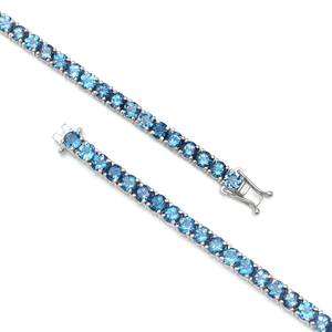Pulsera de Plata de Ley 925 para Mujer, Pulsera Delicada con Topacio Azul de Londres Natural, Joyería Hecha a Mano con Piedra de Nacimiento - Product Image 3