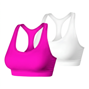 Sujetador Deportivo Racerback para Mujer, Negro y Blanco, Alta Elasticidad, Transpirable, Secado Rápido, para Yoga, Fitness, Running - Product Image 5