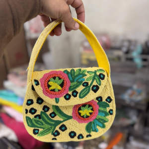 Sac à main artisanal multicolore perlé, forme rectangulaire, design moderne, sac baguette décontracté - Product Image 4