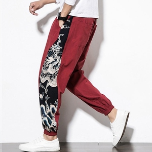 Fashion Casual Chinese Dragon Patchwork <b>Harem</b> Work Pants Men <b>Trousers</b> Plus Size Streetwear Men's Baggy Joggers Sweatpants Mid - Product Image 6